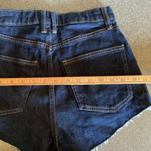 Hi-Rise Cheeky Denim Shorts - Picture 7 of 8